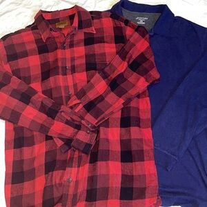 Lot of 2 Mens XLT l/s collar tops